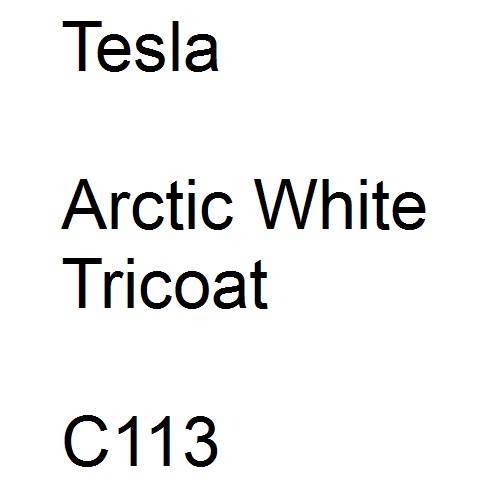 Tesla, Arctic White Tricoat, C113.